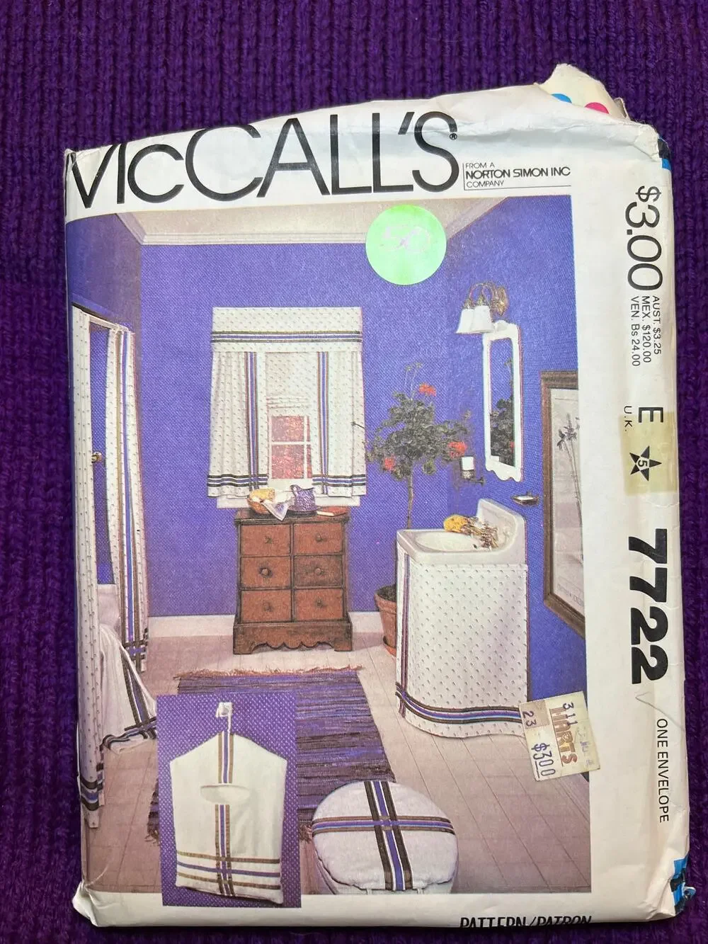 McCalls 7722 sewing pattern bathroom accessories